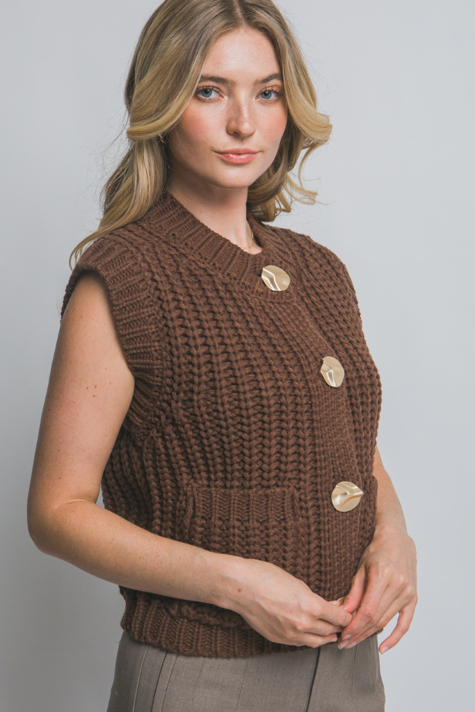 Sweet Enough Knit Sweater - Brown