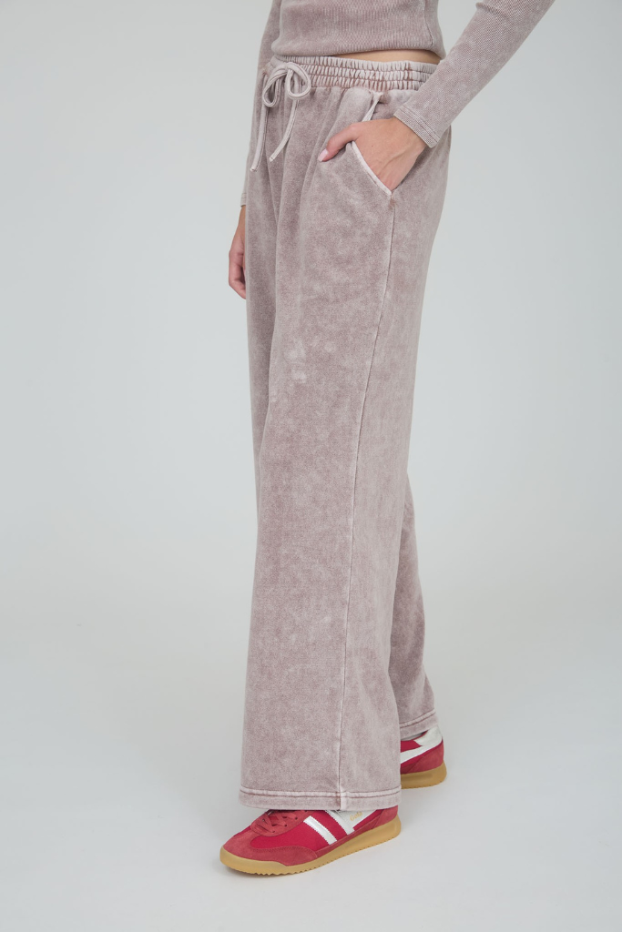 Good Spirit Wide Leg Joggers - Mocha