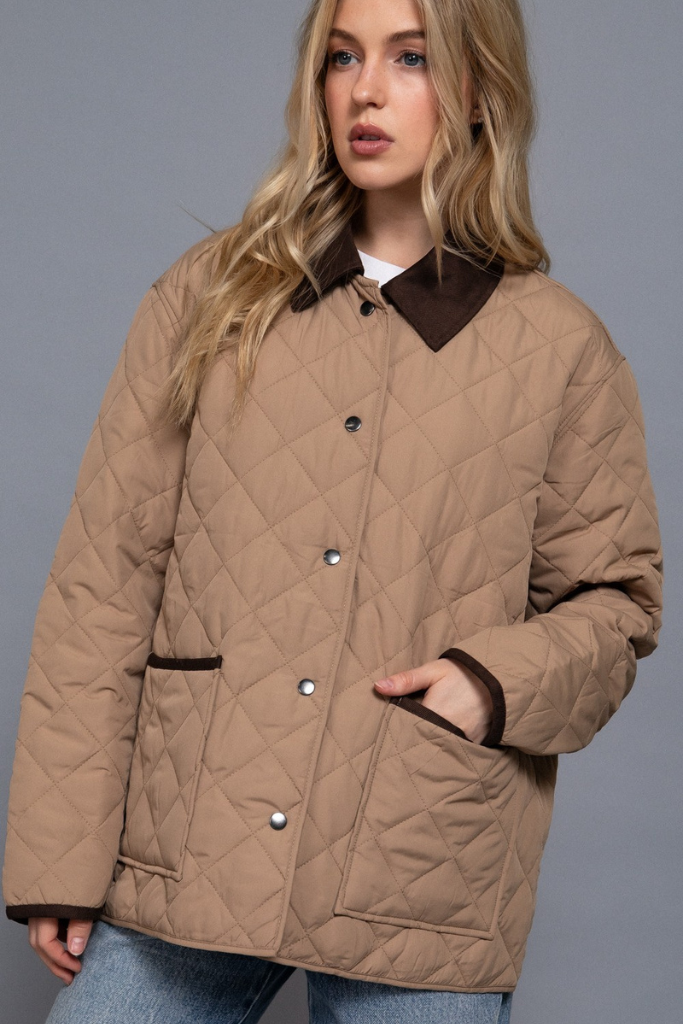 Charli Quilted Jacket - Khaki