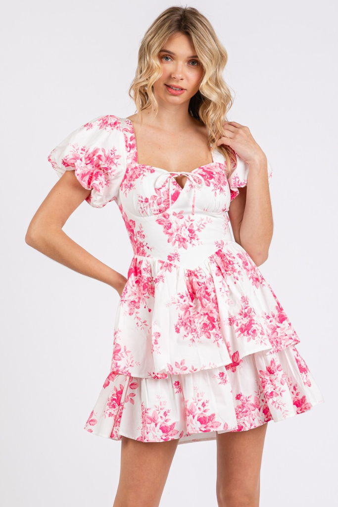 Ella Rose Floral Dress - Pink