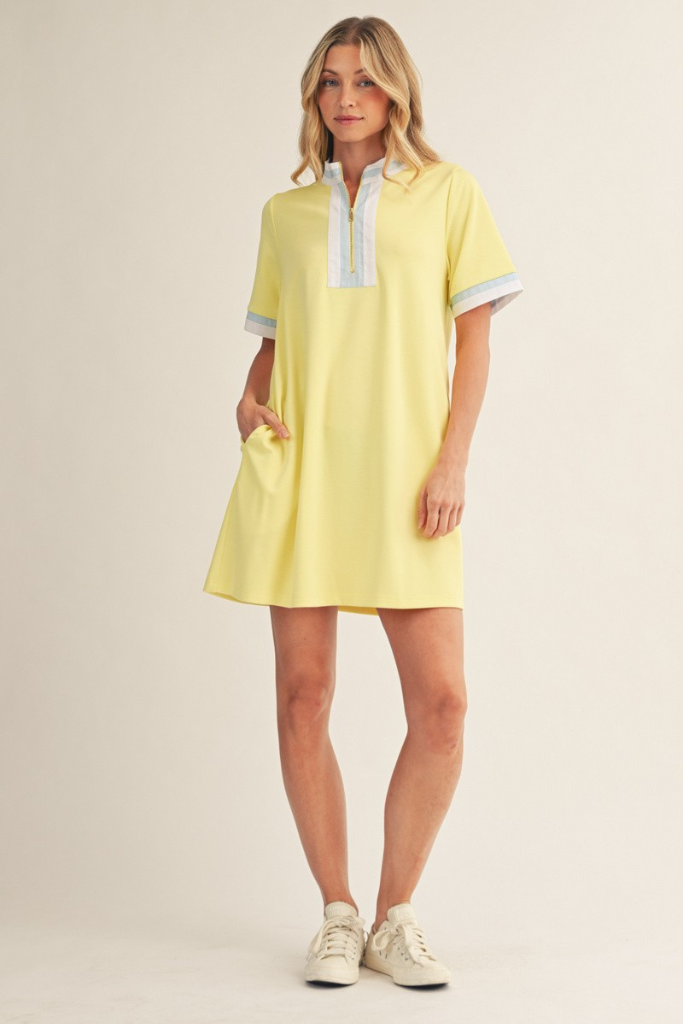 Sweet Spot Solid Dress - Yellow