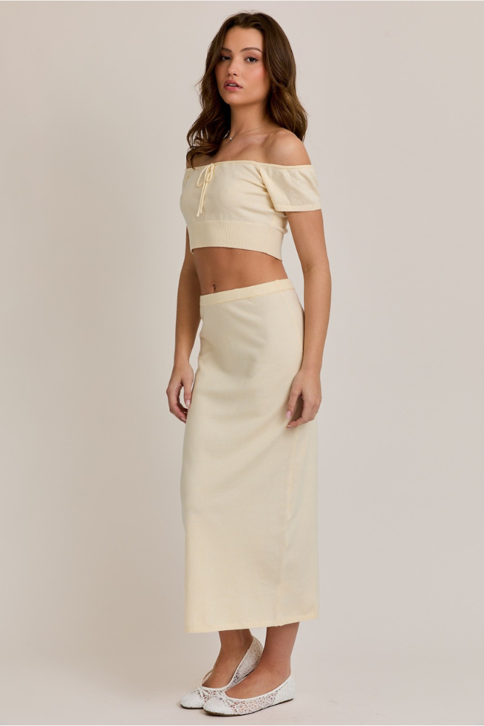 Yearning Love Maxi Skirt -Cream