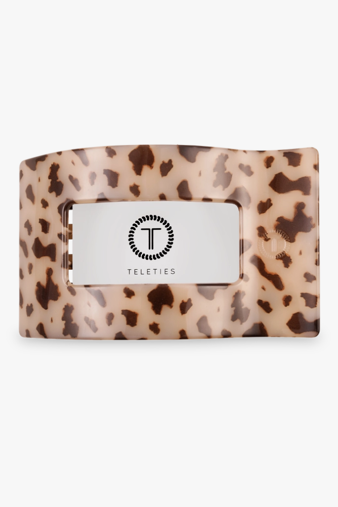 TELETIES Medium Flat Rectangle Hair Clip - Blonde Tortoise