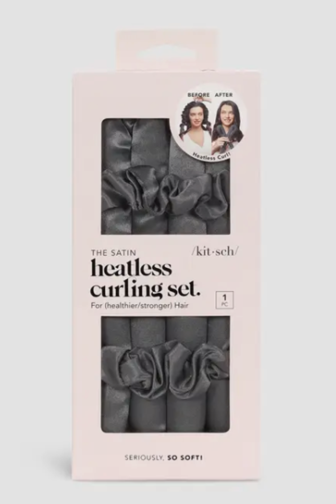 Satin Heatless Curling Set - Charcoal