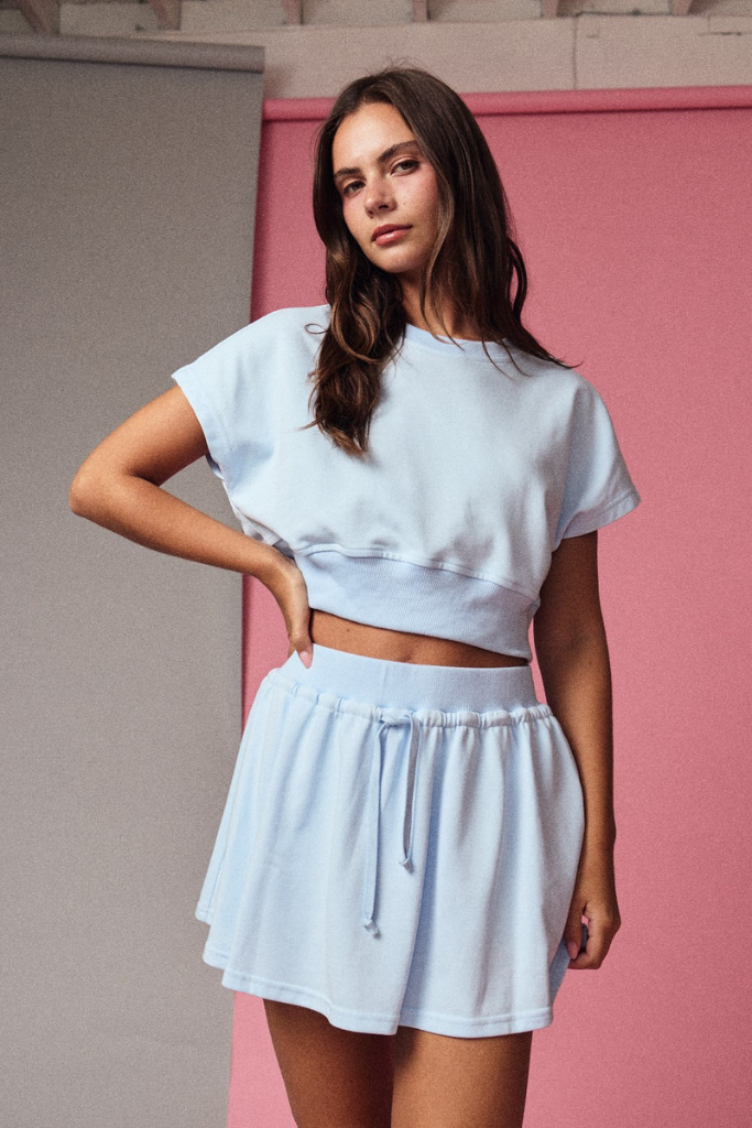 Danielle Crop Top - Light Blue