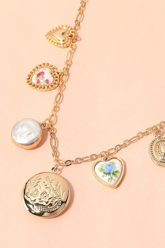 The Aubrey Charm Necklace - Gold
