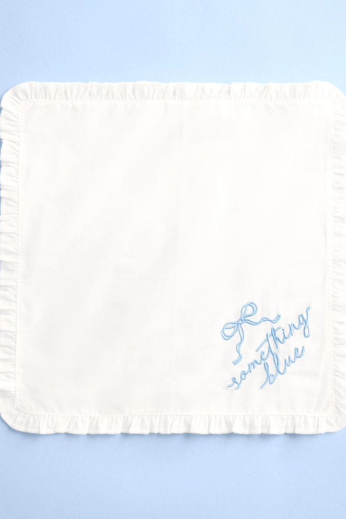 Something Blue Handkerchief - White