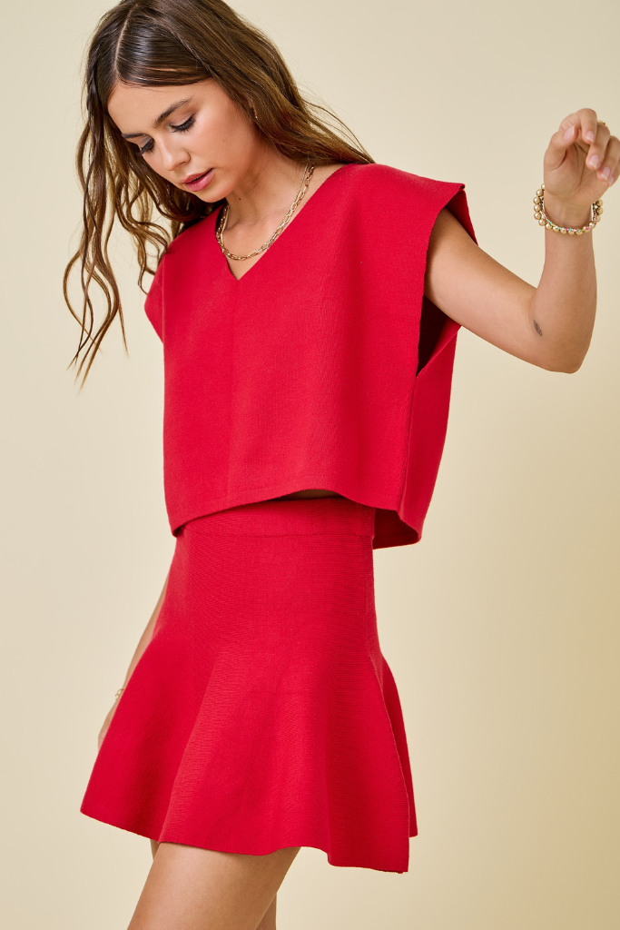 Rubee Sweater Set - Red
