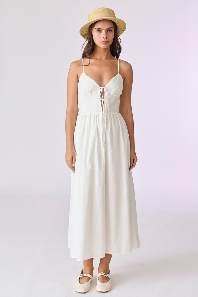 Skip Beats Midi Dress - White