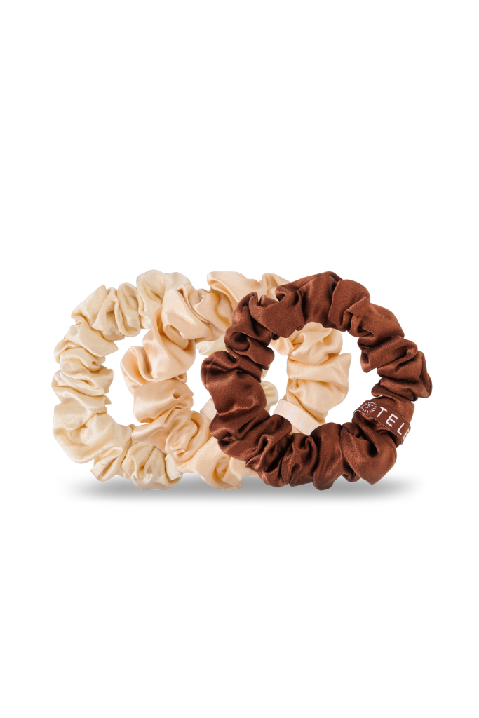 TELETIES Large Silk Hair Scrunchie -  For the Love of Nude