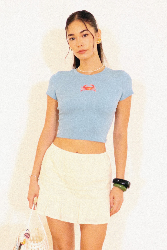 Coastal Crab Baby Tee - Daisy Blue