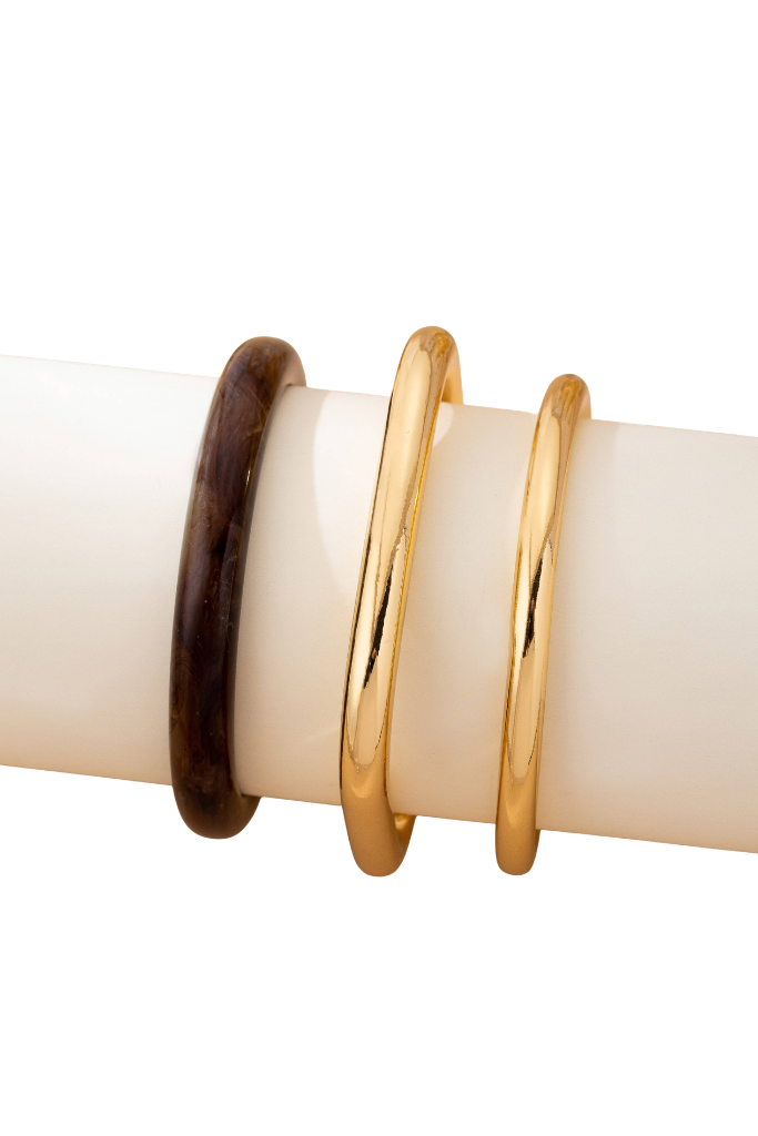 Natural Element Bangle Trio Set - Gold