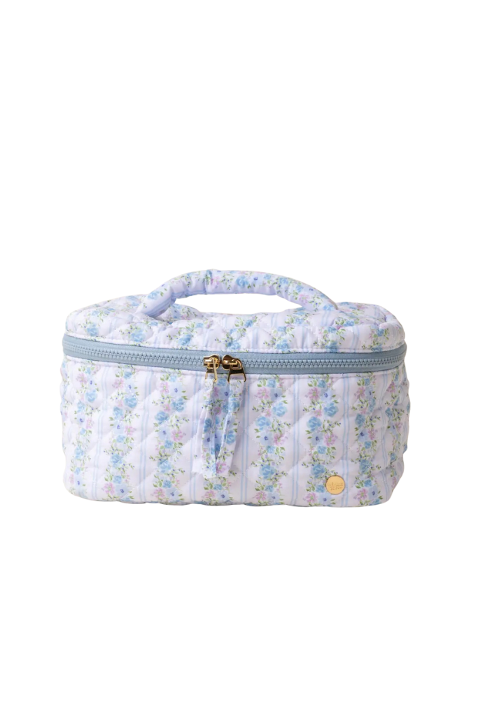 Glam & Glow Makeup Bag - Petal Paradise Blue