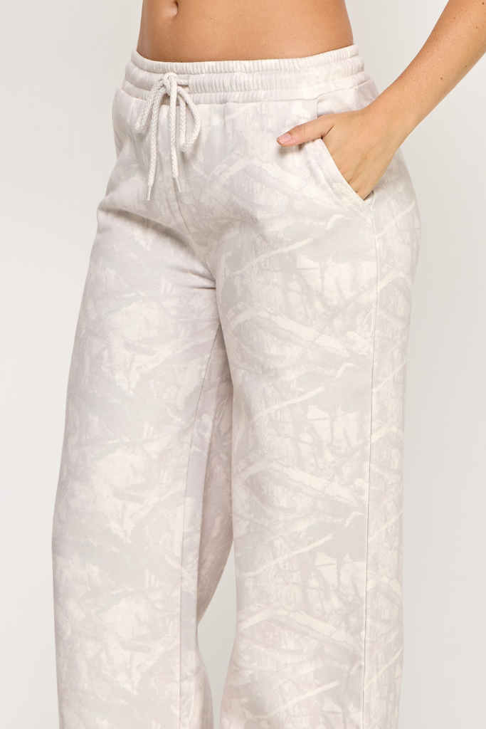 My Mind Straight Leg Joggers - Beige Camo