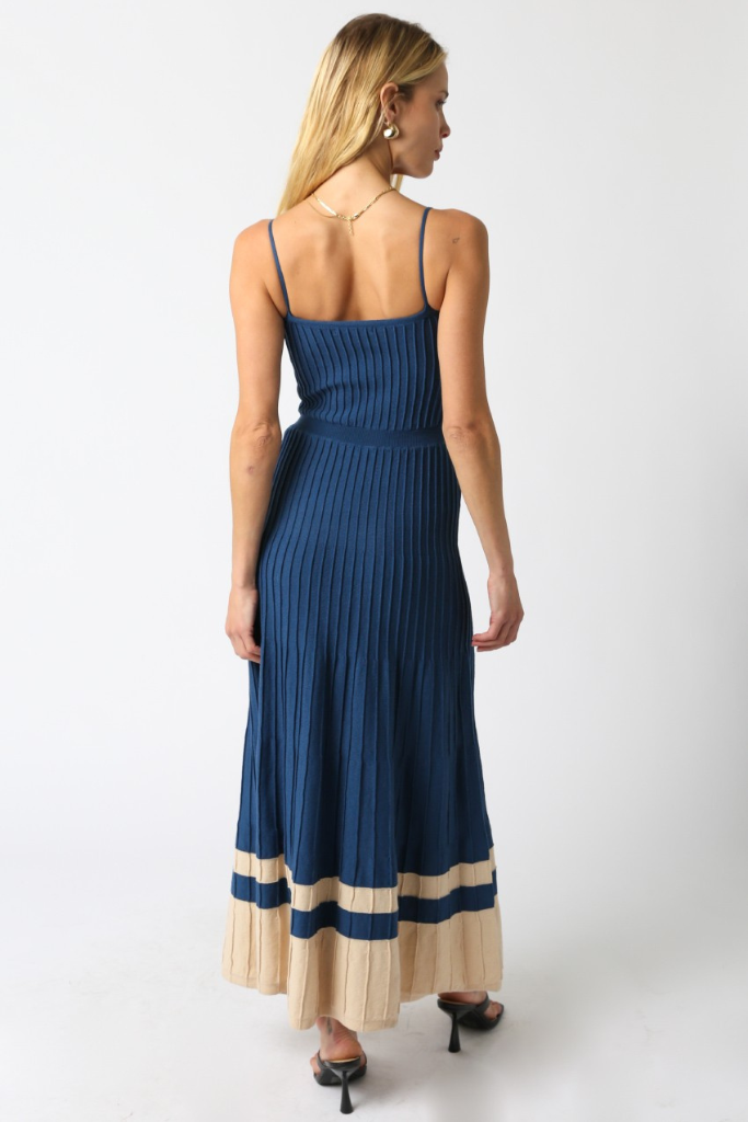 Open Arms Maxi Dress - Blue/Khaki