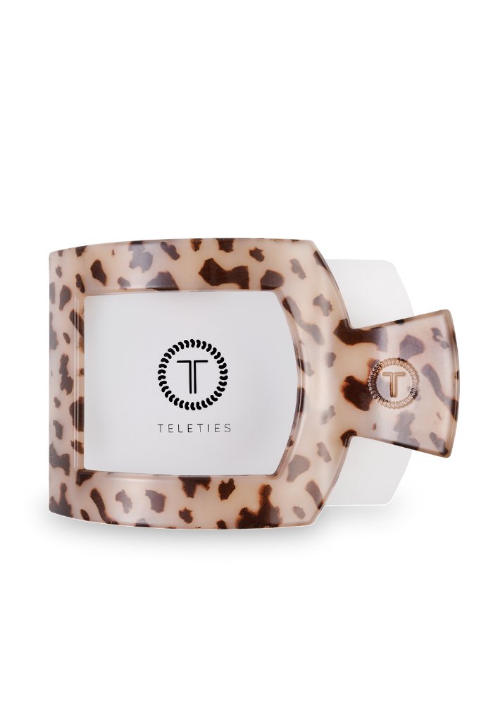 TELETIES Large Square Flat Hair Clip  - Blonde Tortoise