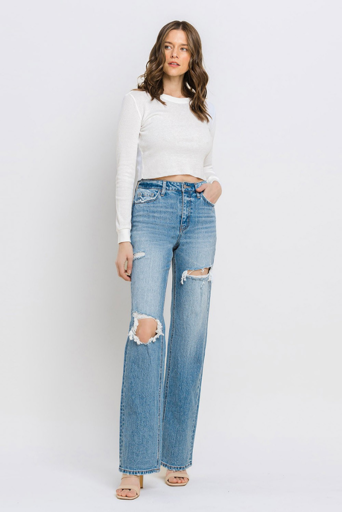 Over It Straight Leg Jeans - Medium Wash