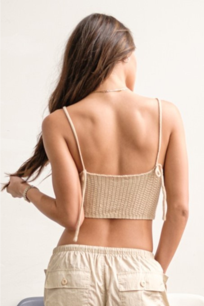 Headlines Knitted Corset Top- Taupe