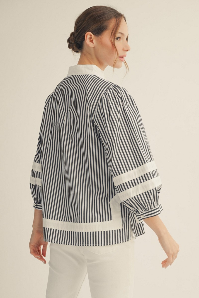 Easy Style Striped Top - Black/White