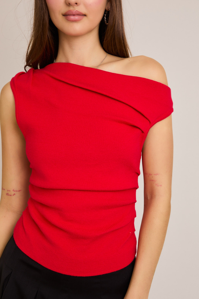 Ambition Asymmetrical Top - Red