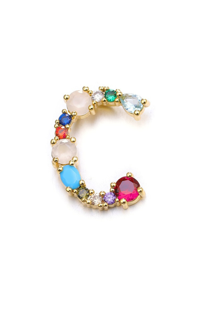 Charisma Stone Initial Necklace - Gold