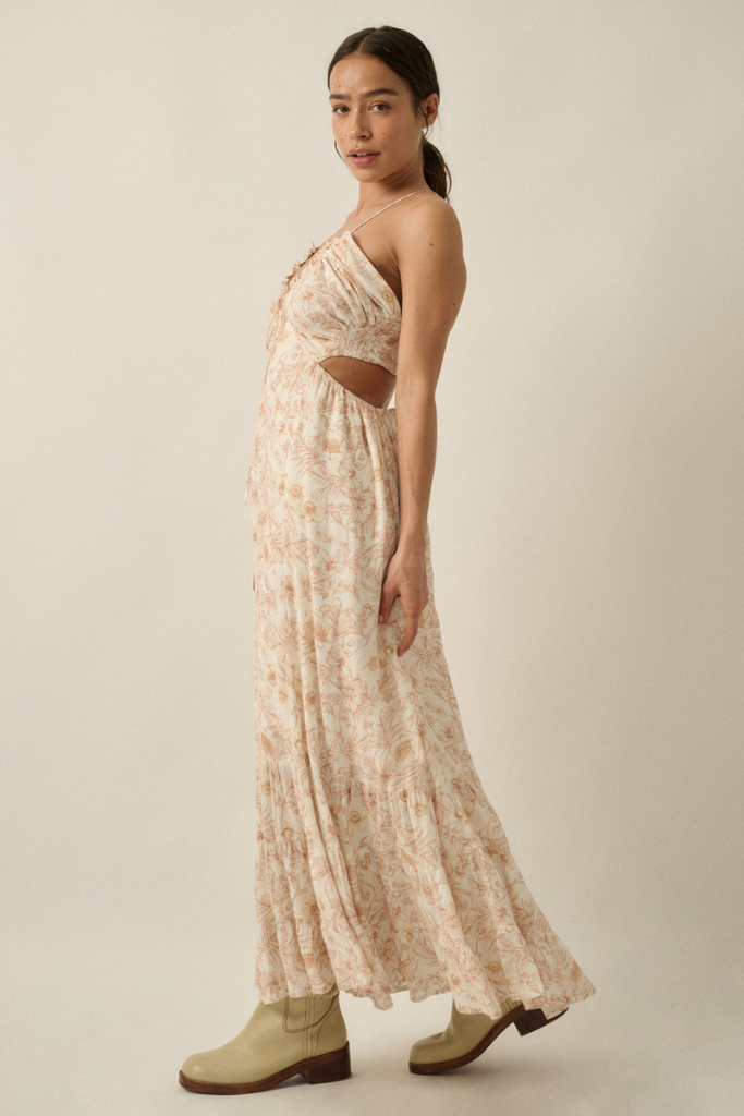 Zeya Floral Maxi Dress - Cream