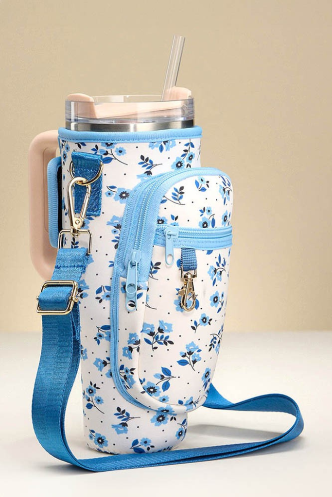 Tumbler Carrier - Blue Floral