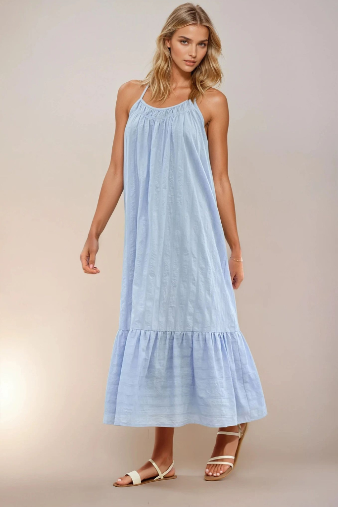 Magnolia Midi Dress - Sky Blue