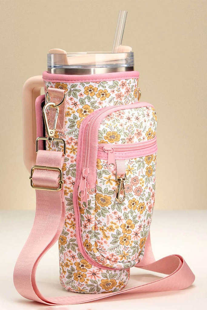 Tumbler Carrier - Pink Floral