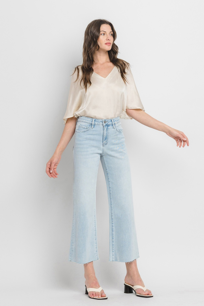 Calm Glow Wide Leg Jeans - Light Wash