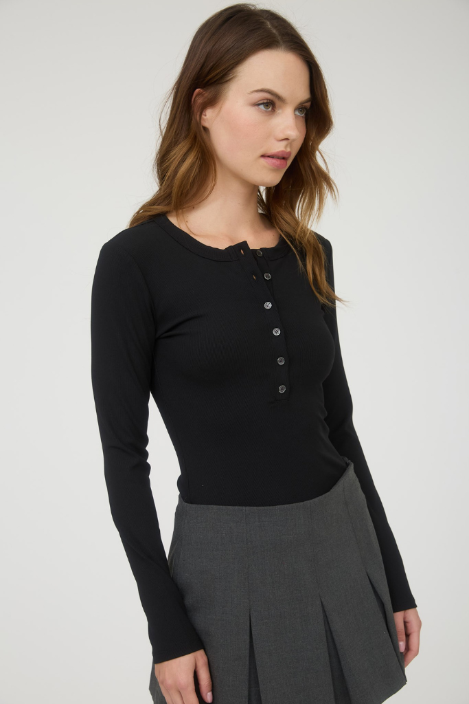 Jules Henley Top - Black
