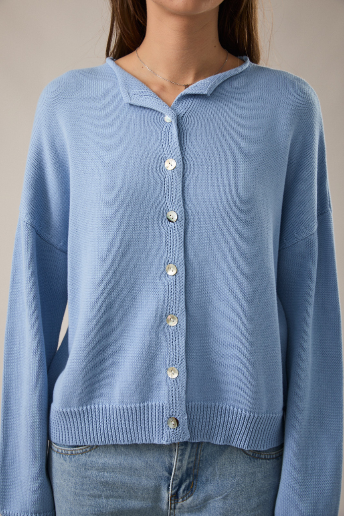 Double Down Cardigan - Blue