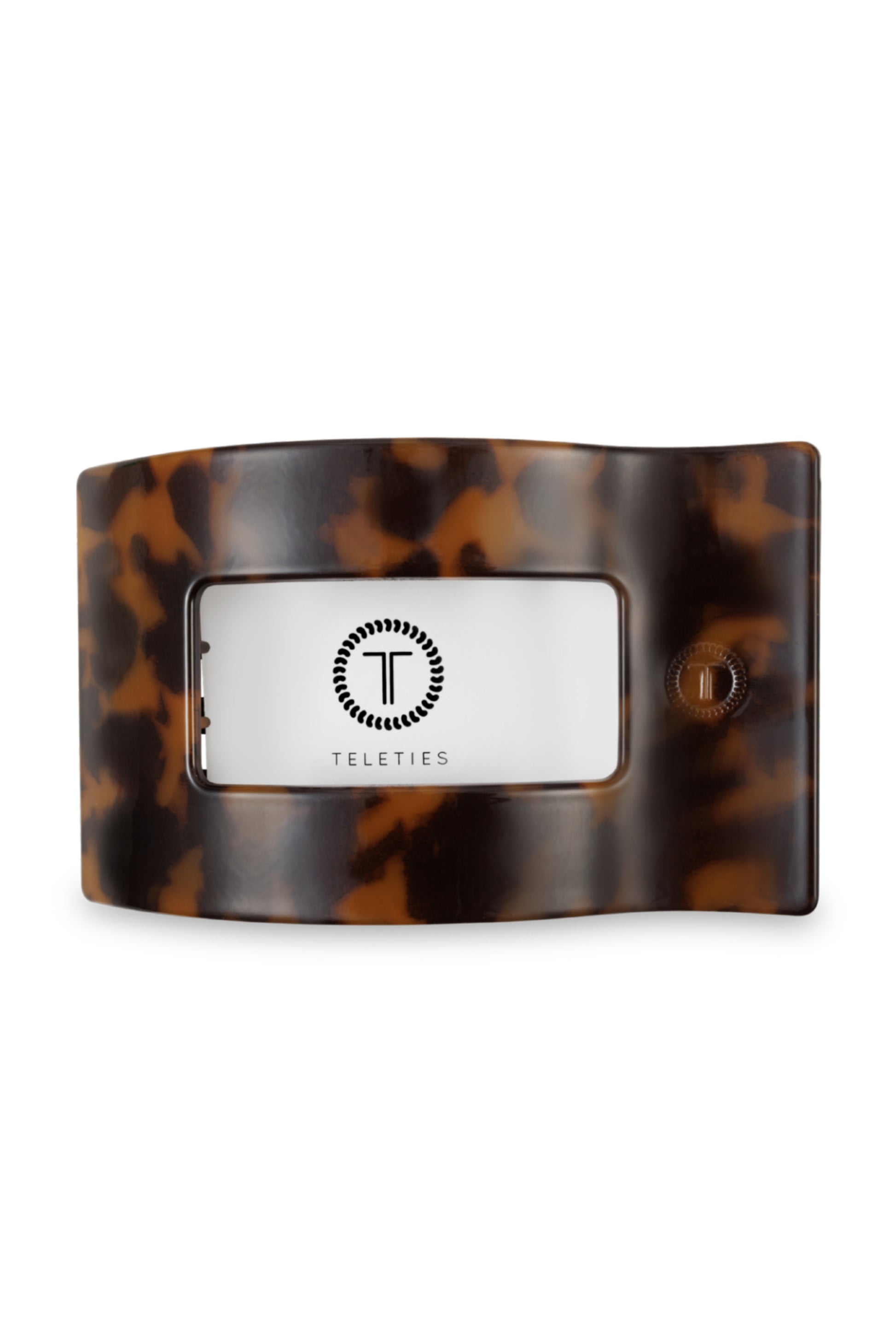 TELETIES Medium Flat Rectangle Hair Clip-  Tortoise