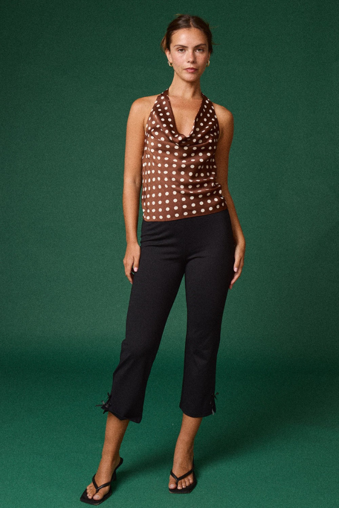 Subtle Flirt Halter Top - Brown