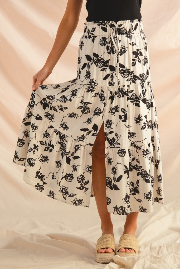 Better Than Midi Skirt - Black/White