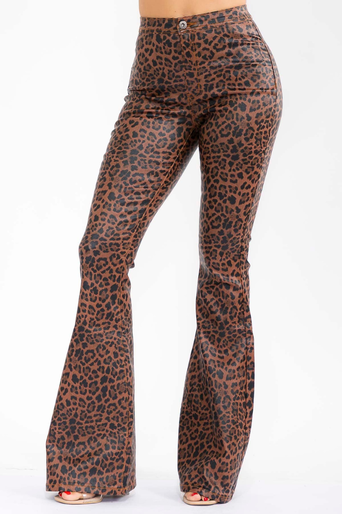 All The Views Flare Pants - Leopard