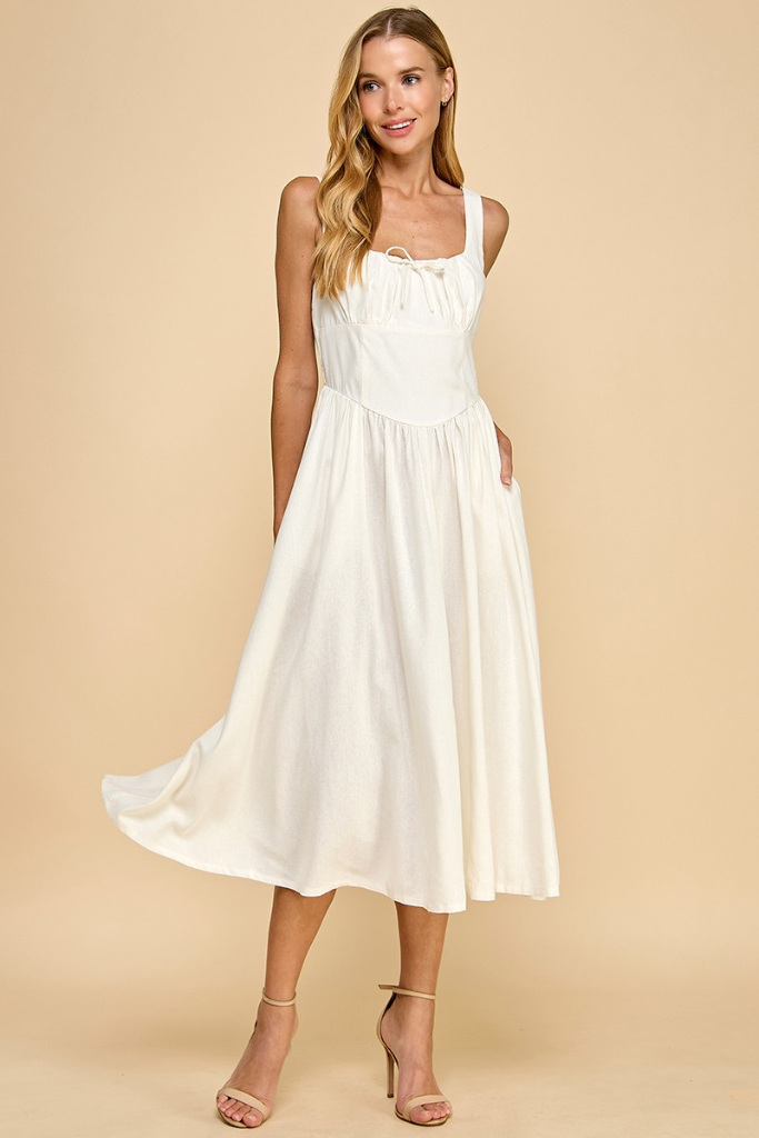 Primrose Midi Dress - White