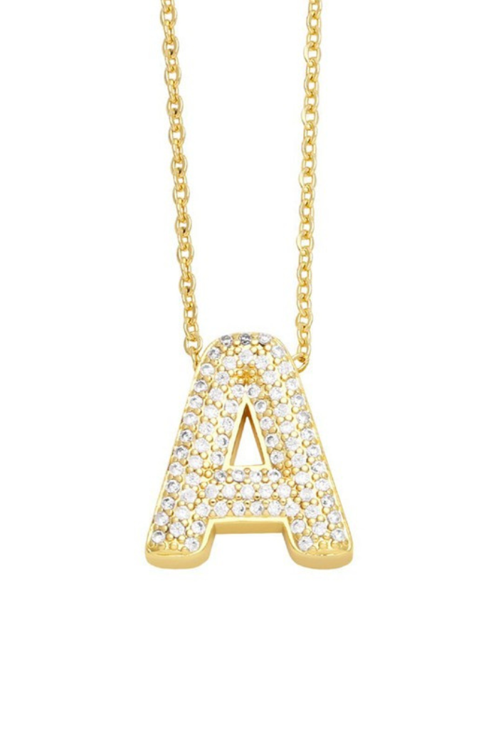 Diamond Initial Necklace- Gold