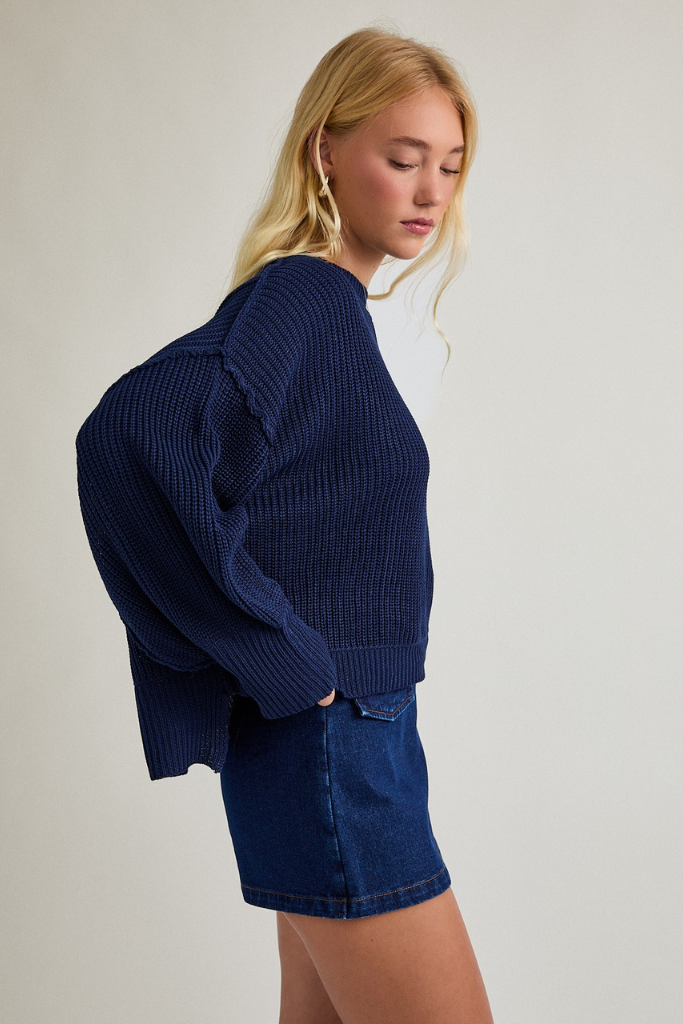 Devotion Knit Sweater - Navy