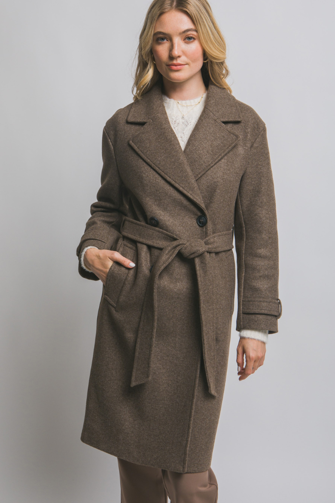 Warm Vibes Wrap Coat - Brown