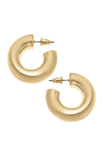 Coraline Hoop Earrings- Satin Gold