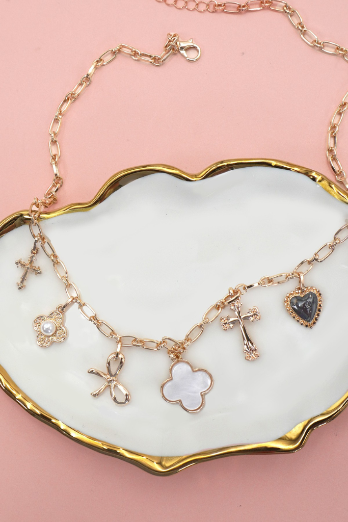 Jesminda Charm Necklace - Gold