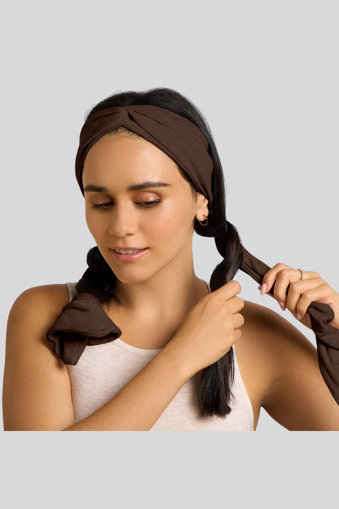 KITSCH Set & Flow Heatless Curling Headband - Chocolate Brown