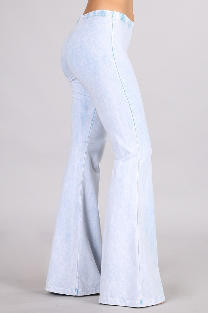 Nine To Five Bell Bottom Pants - Powder Blue