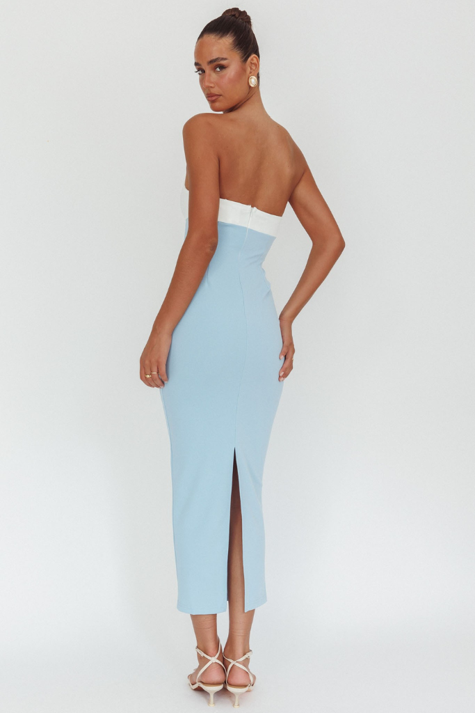 Sweet Skies Maxi Dress - Blue/White