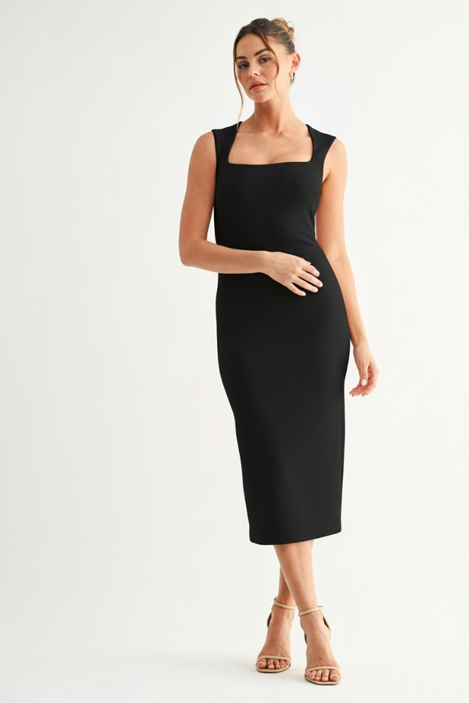 Elliot Midi Dress - Black