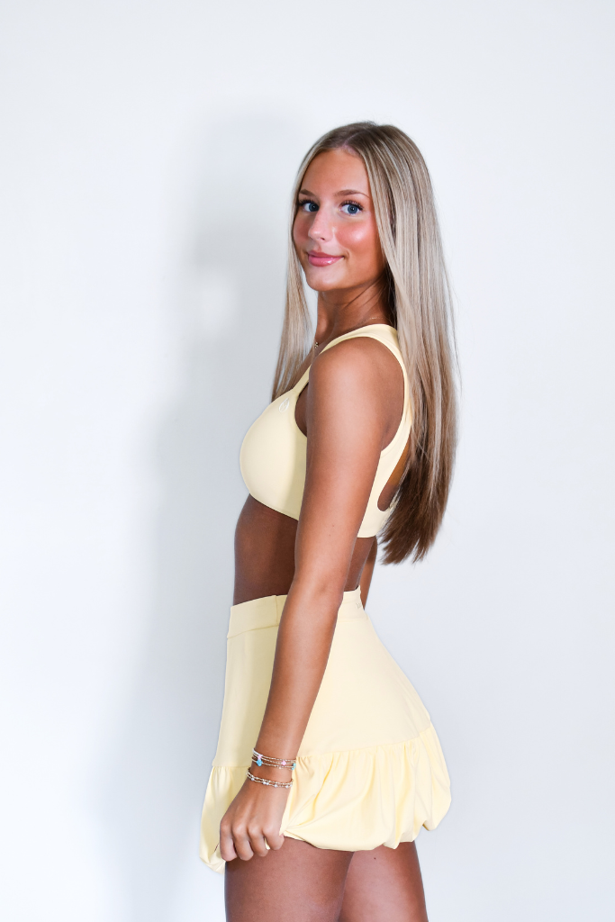Tooloolah Court Crush Bubble Skort - Butter Yellow