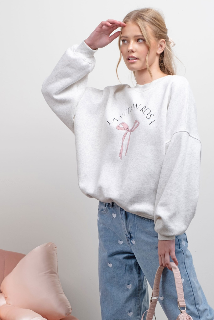 Molly Bow Graphic Sweatshirt - Grey