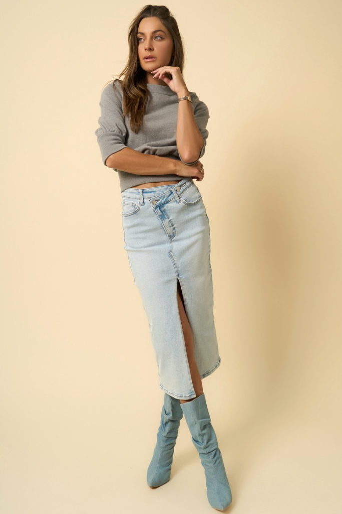 The Rundown Midi Skirt - Denim