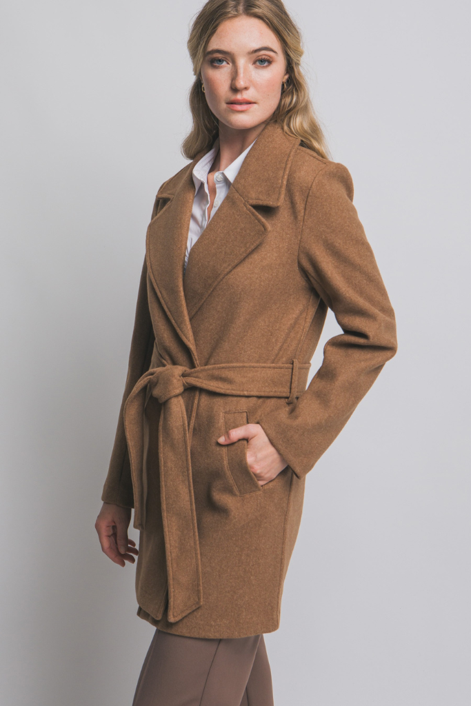 Liv Wrap Coat - Camel